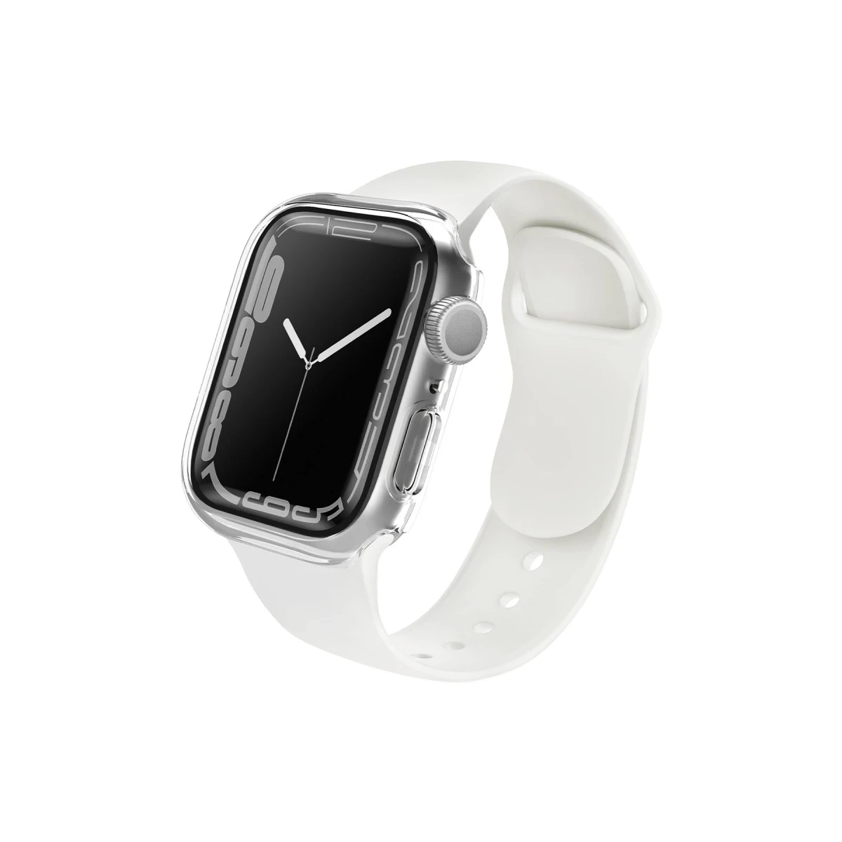 Uniq Apple Watch 41mm Legion Camlı Silikon Kasa Koruyucu - Beyaz