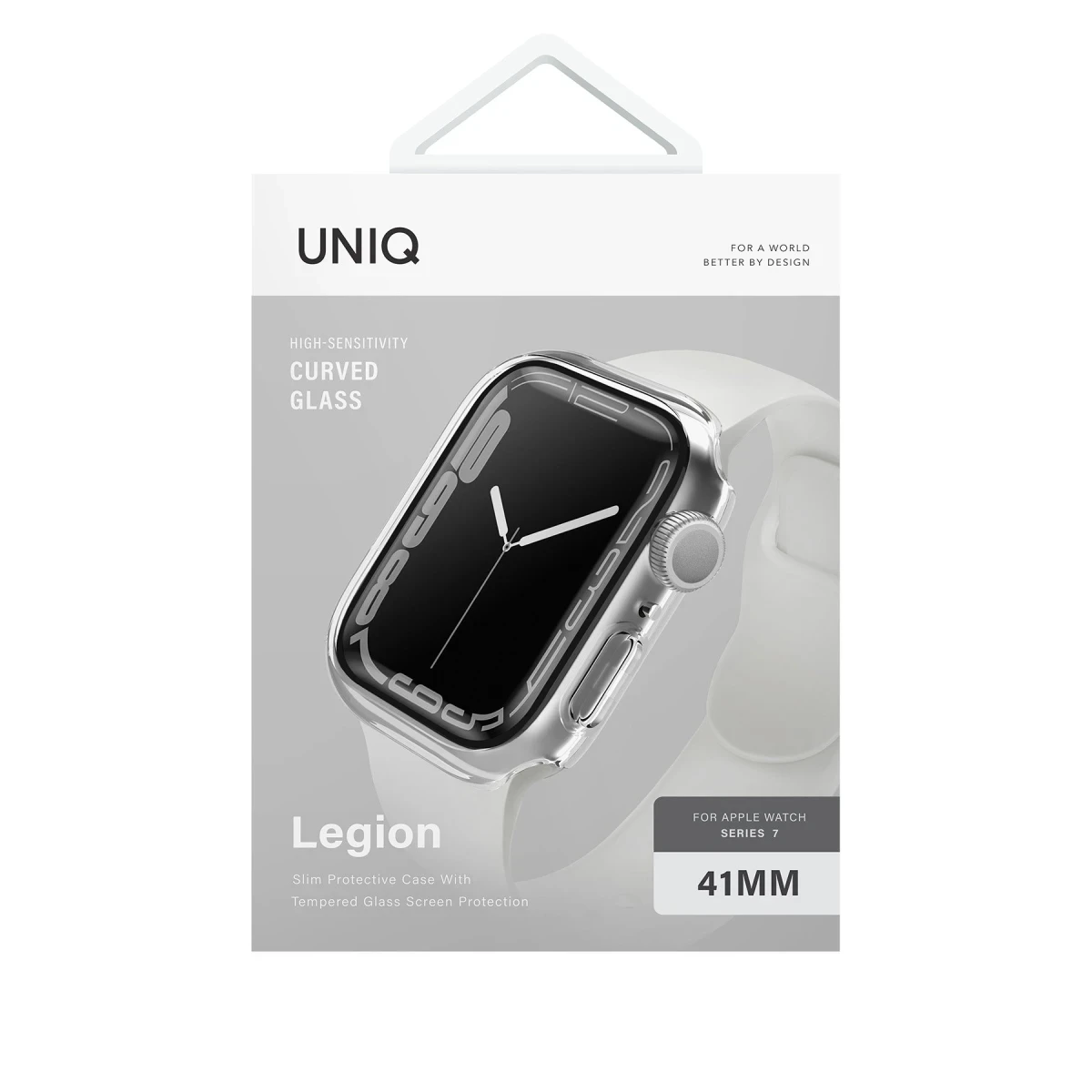 Uniq Apple Watch 41mm Legion Camlı Silikon Kasa Koruyucu - Beyaz