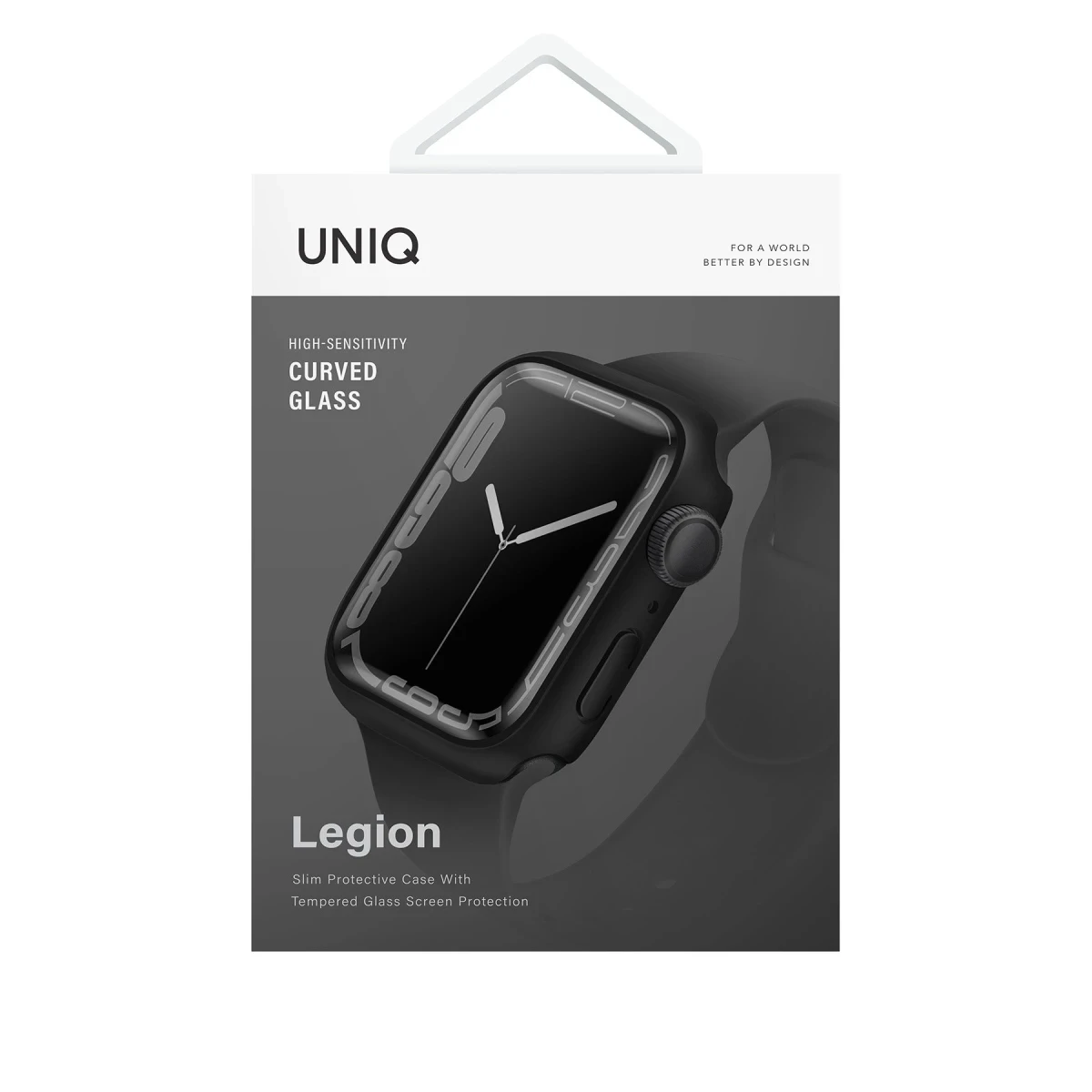 Uniq Apple Watch 41mm Legion Camlı Silikon Kasa Koruyucu - Siyah