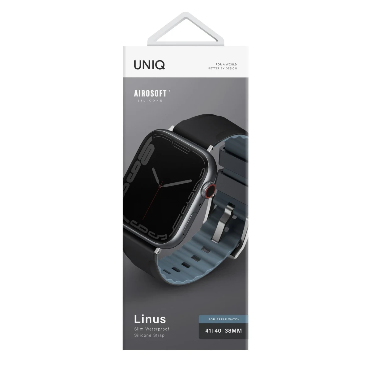 Uniq Apple Watch 41mm Linus Airosoft Silikon Kordon - Siyah