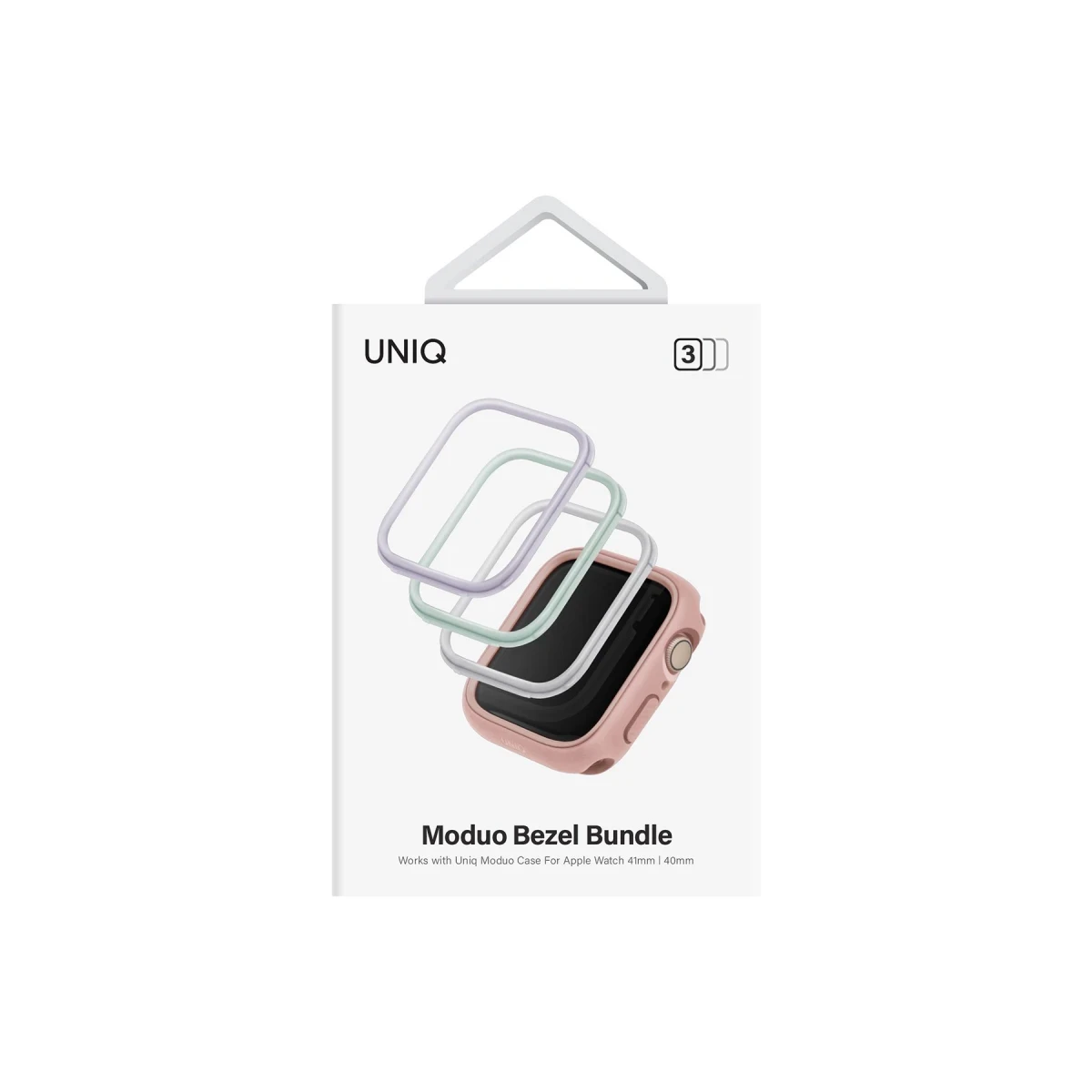 Uniq Apple Watch 41mm Moduo 3in1 Kasa Korucuyu - Gri-Lila-Beyaz