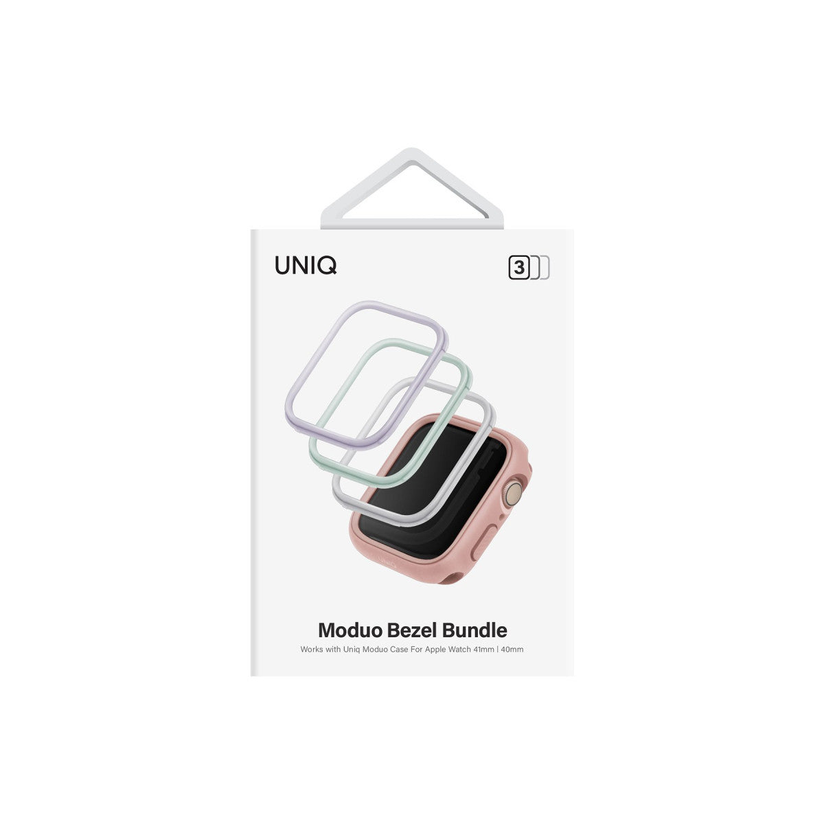 Uniq Apple Watch 41mm Moduo 3in1 Kasa Korucuyu - Gri-Lila-Beyaz