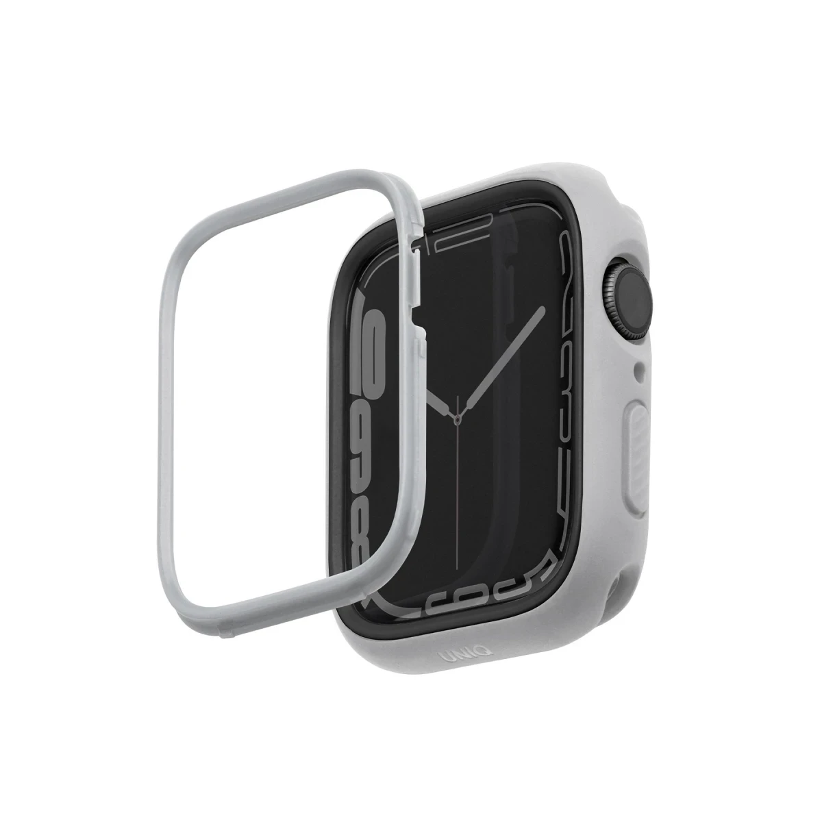Uniq Apple Watch 41mm Moduo Camlı Kasa Ekran Koruyucu - Gümüş-Gri