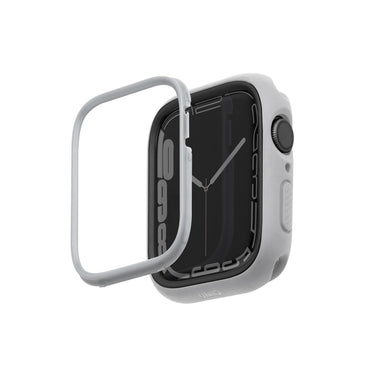 Uniq Apple Watch 41mm Moduo Camlı Kasa Ekran Koruyucu - Gümüş-Gri