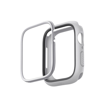 Uniq Apple Watch 41mm Moduo Camlı Kasa Ekran Koruyucu - Gümüş-Gri