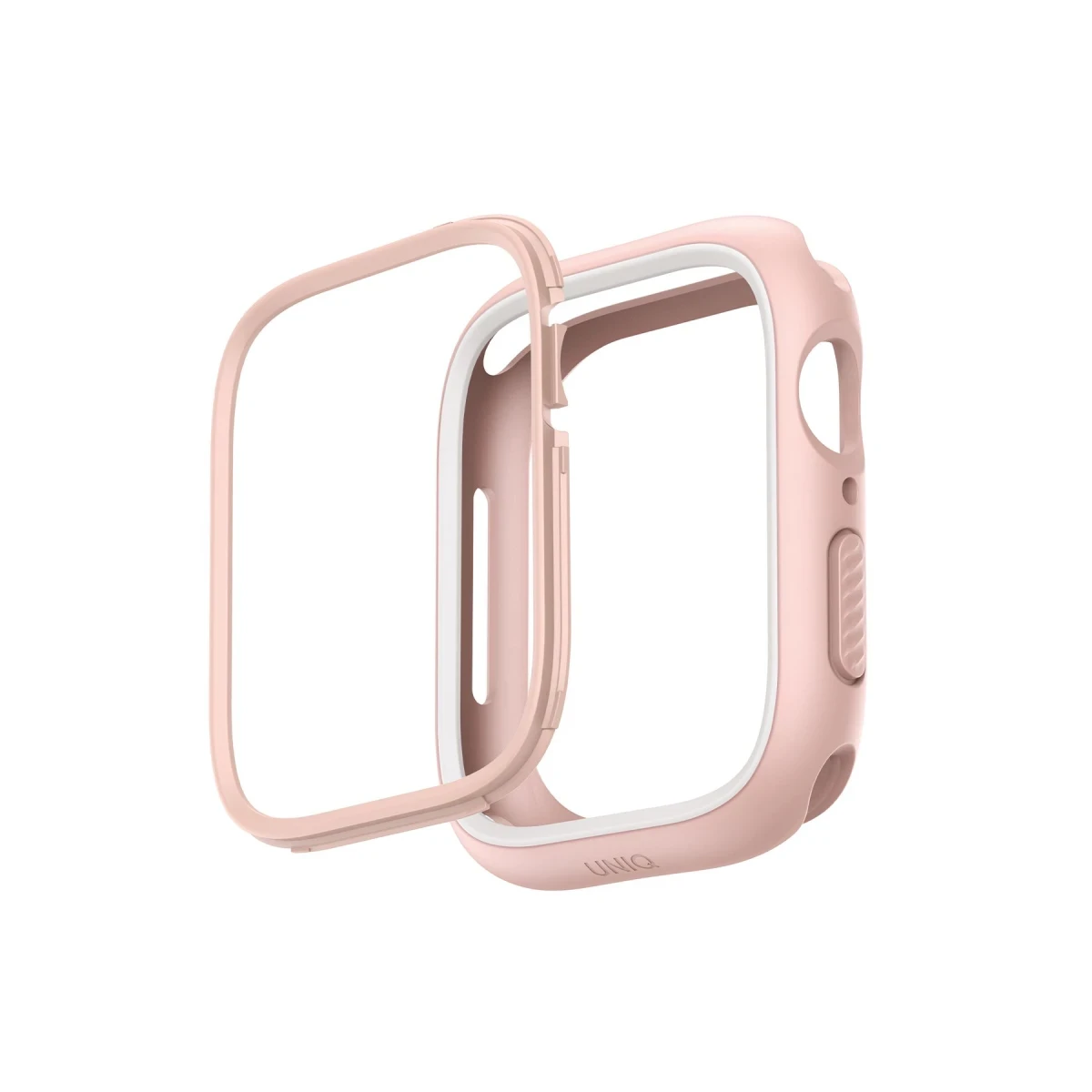Uniq Apple Watch 41mm Moduo Camlı Kasa Ekran Koruyucu - Pembe-Beyaz