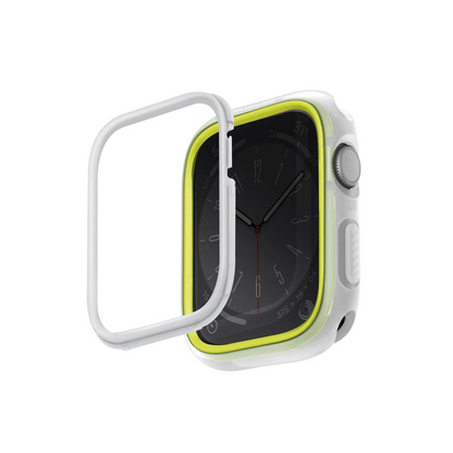 Uniq Apple Watch 41mm Moduo Camlı Kasa Ekran Koruyucu - Sarı-Beyaz