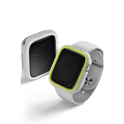 Uniq Apple Watch 41mm Moduo Camlı Kasa Ekran Koruyucu - Sarı-Beyaz