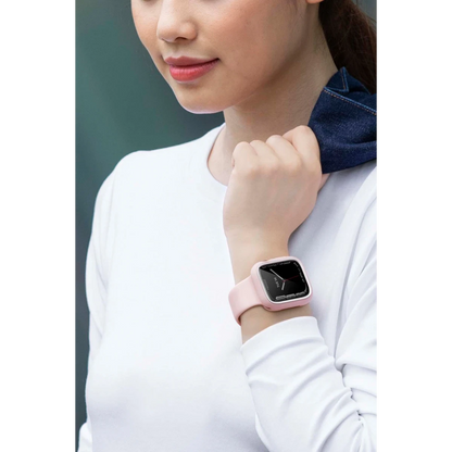 Uniq Apple Watch 41mm Moduo Camlı Kasa Ekran Koruyucu - Sarı-Beyaz
