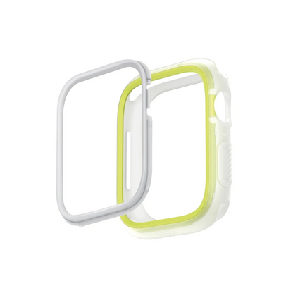 Uniq Apple Watch 41mm Moduo Camlı Kasa Ekran Koruyucu - Sarı-Beyaz