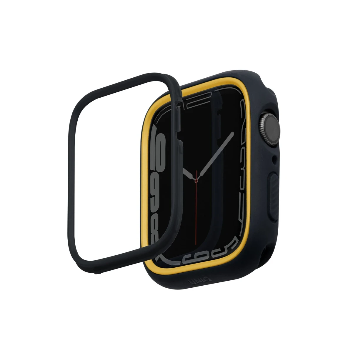 Uniq Apple Watch 41mm Moduo Camlı Kasa Ekran Koruyucu - Siyah-Sarı