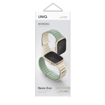Uniq Apple Watch 41mm Revix Evo Reversible Manyetik Kordon - Pembe-Bej