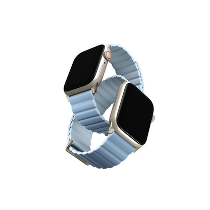 Uniq Apple Watch 41mm Revix Premium Reversible Manyetik Kordon - Mavi-Açık Mavi