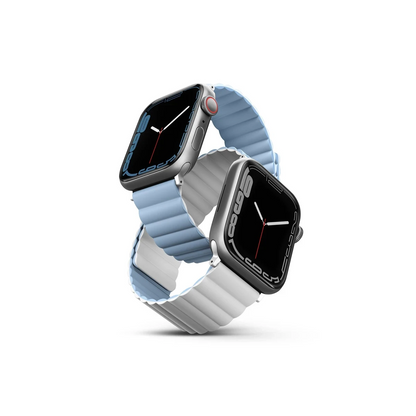 Uniq Apple Watch 41mm Revix Reversible Manyetik Kordon - Beyaz-Mavi