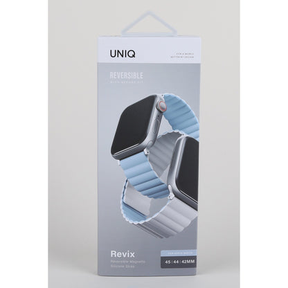 Uniq Apple Watch 41mm Revix Reversible Manyetik Kordon - Mavi-Siyah