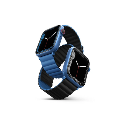 Uniq Apple Watch 41mm Revix Reversible Manyetik Kordon - Mavi-Siyah