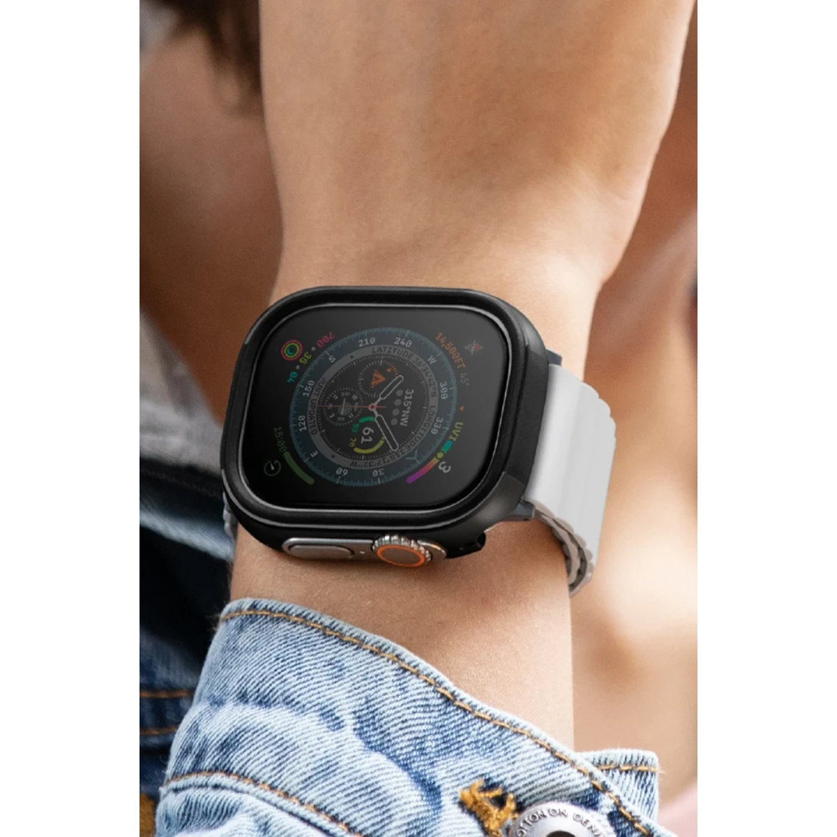 Uniq Apple Watch 41mm Valencia Saat Kasa Koruyucu - Siyah