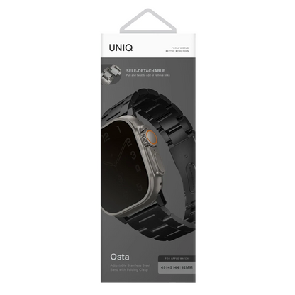 Uniq Apple Watch 42-44-45-49mm Osta Metal Kordon - Siyah
