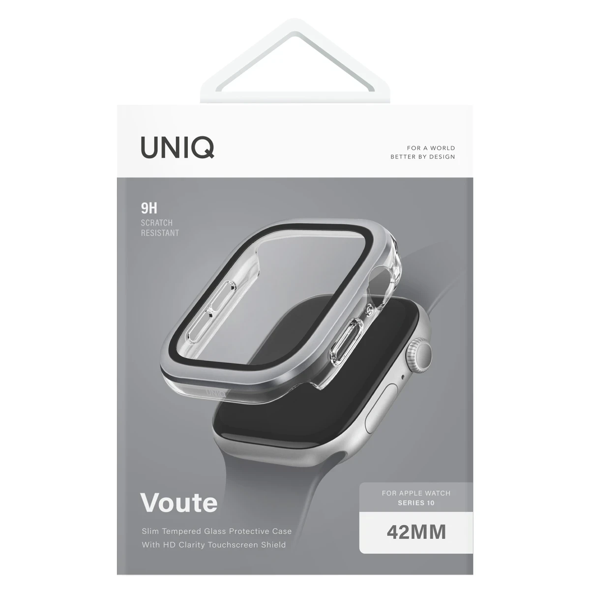 Uniq Apple Watch 42mm Voute Camlı Kasa Ekran Koruyucu - Gümüş