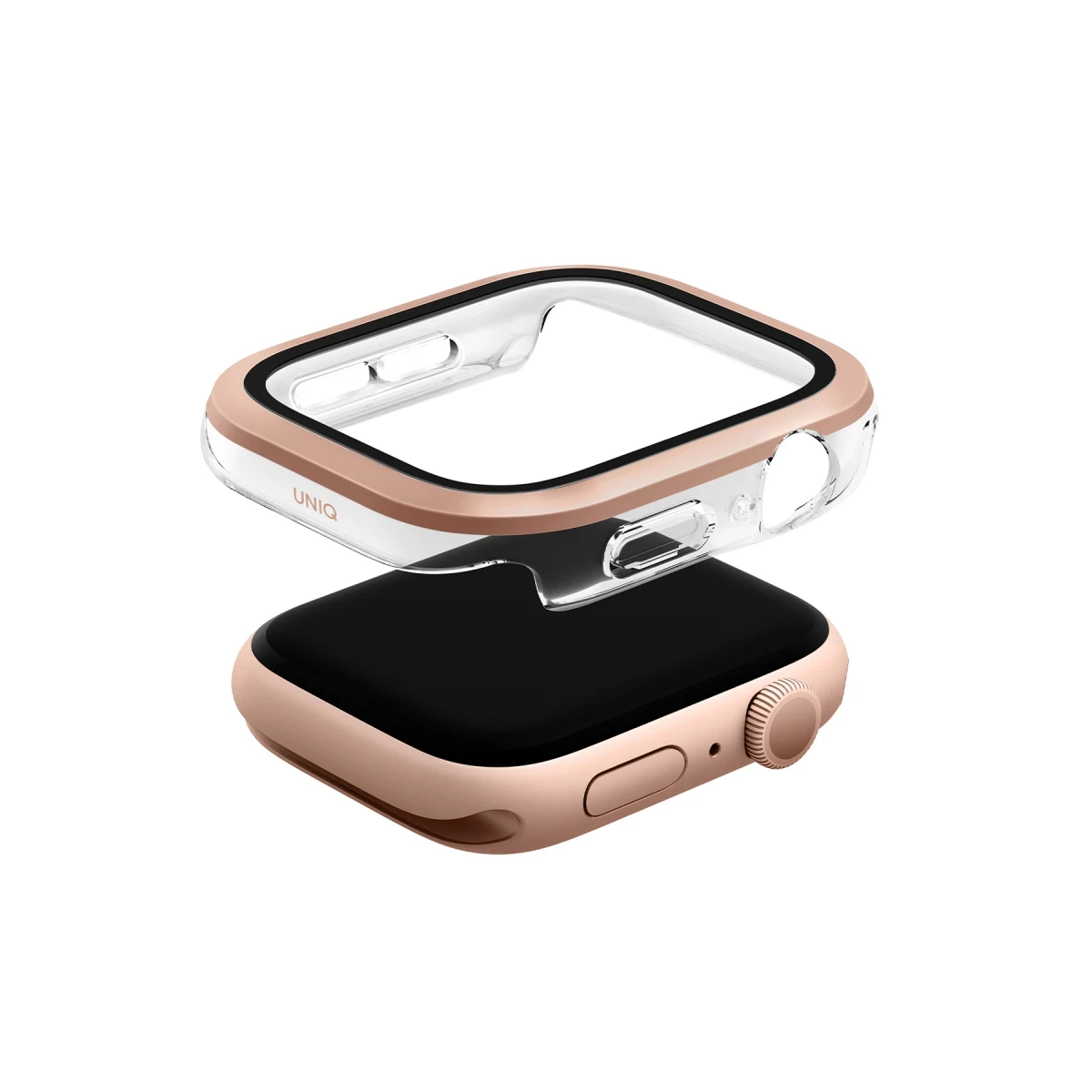 Uniq Apple Watch 42mm Voute Camlı Kasa Ekran Koruyucu - Rose Gold