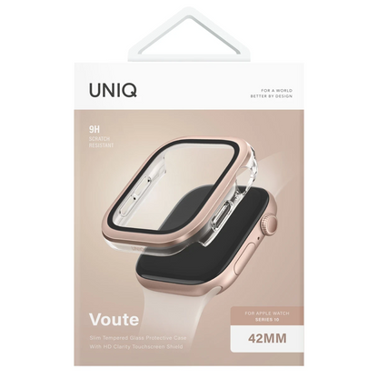 Uniq Apple Watch 42mm Voute Camlı Kasa Ekran Koruyucu - Rose Gold