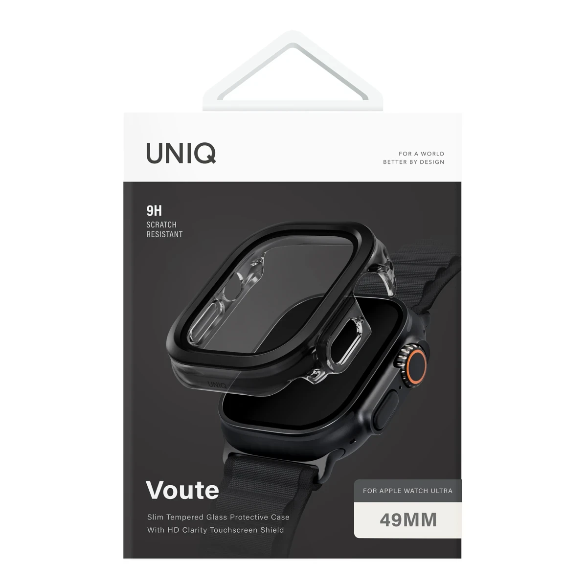 Uniq Apple Watch 42mm Voute Camlı Kasa Ekran Koruyucu - Siyah