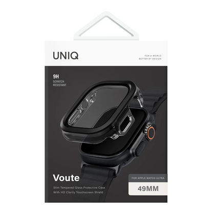Uniq Apple Watch 42mm Voute Camlı Kasa Ekran Koruyucu - Siyah