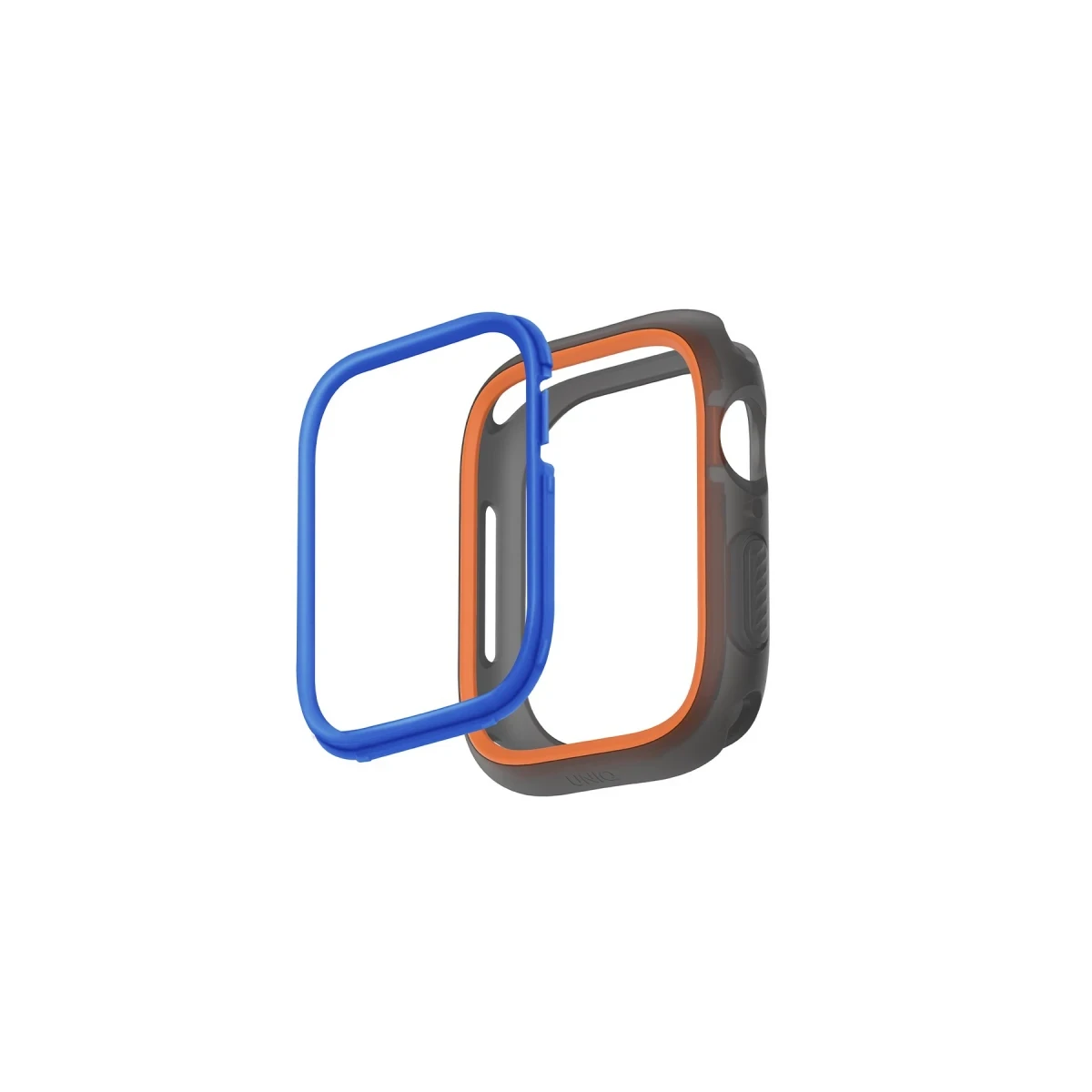 Uniq Apple Watch 45mm Moduo Camlı Kasa Ekran Koruyucu - Turuncu-Mavi