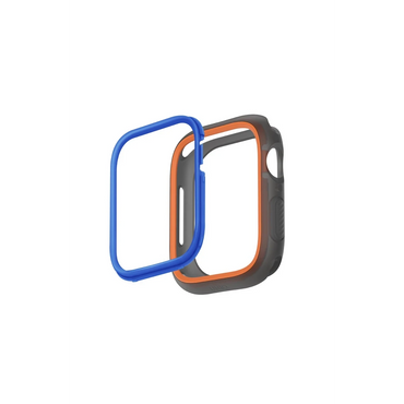 Uniq Apple Watch 45mm Moduo Camlı Kasa Ekran Koruyucu - Turuncu-Mavi