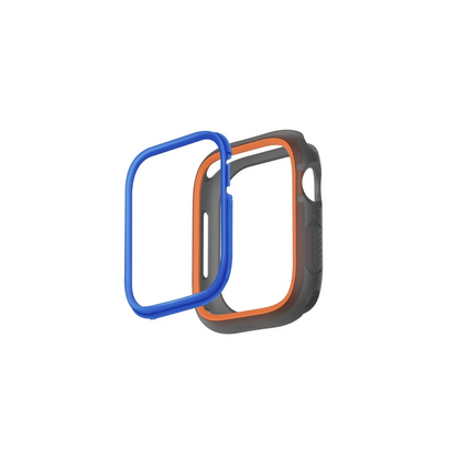 Uniq Apple Watch 45mm Moduo Camlı Kasa Ekran Koruyucu - Turuncu-Mavi