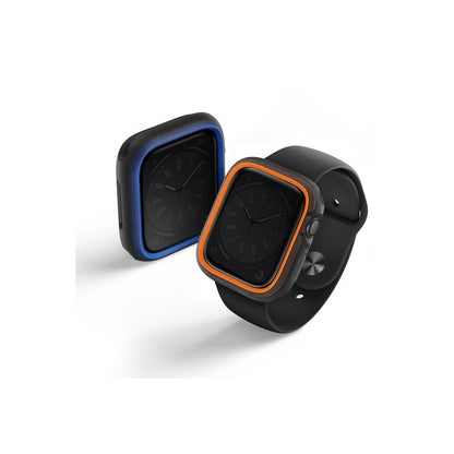 Uniq Apple Watch 45mm Moduo Camlı Kasa Ekran Koruyucu - Turuncu-Mavi