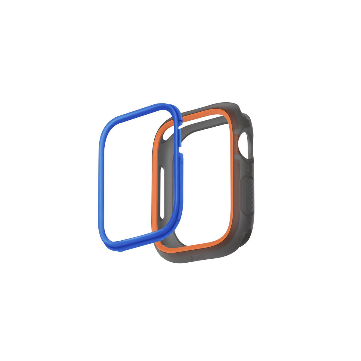 Uniq Apple Watch 45mm Moduo Camlı Kasa Ekran Koruyucu - Turuncu-Mavi