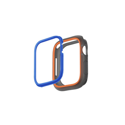 Uniq Apple Watch 45mm Moduo Camlı Kasa Ekran Koruyucu - Turuncu-Mavi