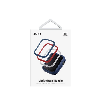 Uniq Apple Watch 45mm Moduo 3in1 Kasa Korucuyu - Mavi-Kırmızı-Beyaz