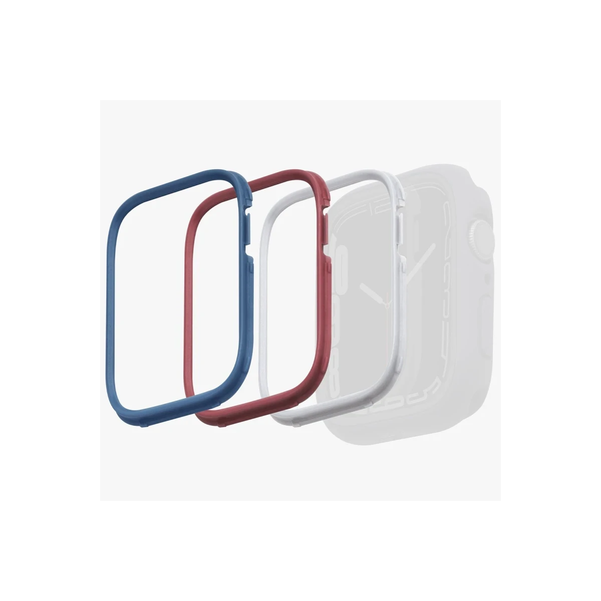 Uniq Apple Watch 45mm Moduo 3in1 Kasa Korucuyu - Mavi-Kırmızı-Beyaz