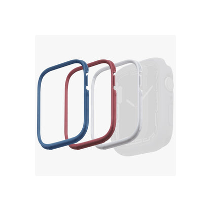 Uniq Apple Watch 45mm Moduo 3in1 Kasa Korucuyu - Mavi-Kırmızı-Beyaz