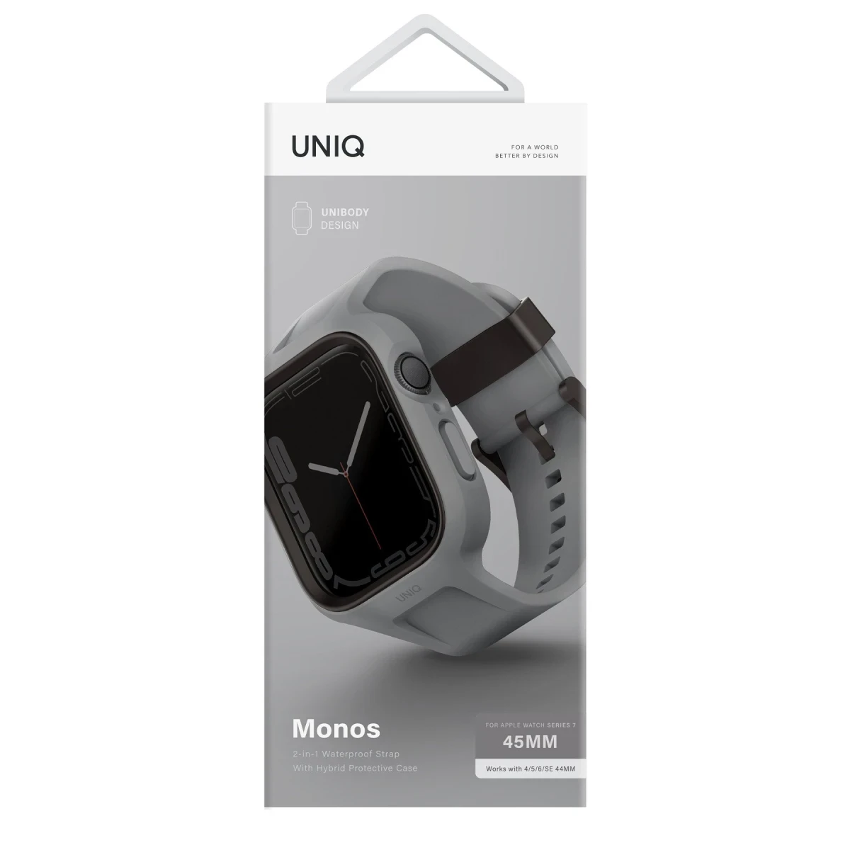 Uniq Apple Watch 45mm Monos 2 in 1 Silikon Kordon - Gri