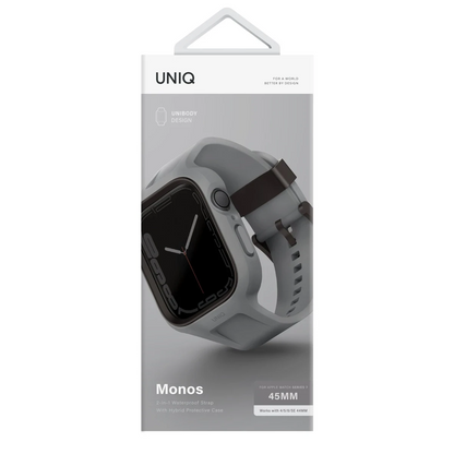 Uniq Apple Watch 45mm Monos 2 in 1 Silikon Kordon - Gri