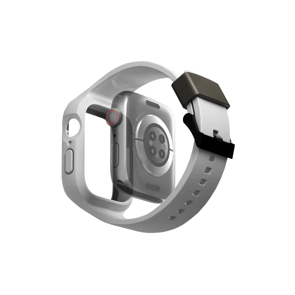 Uniq Apple Watch 45mm Monos 2 in 1 Silikon Kordon - Gri
