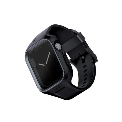 Uniq Apple Watch 45mm Monos 2 in 1 Silikon Kordon - Siyah