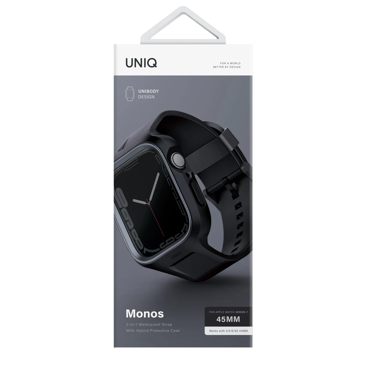 Uniq Apple Watch 45mm Monos 2 in 1 Silikon Kordon - Siyah