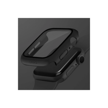 Uniq Apple Watch 45mm Nautic Camlı Kasa Ekran Koruyucu - Siyah