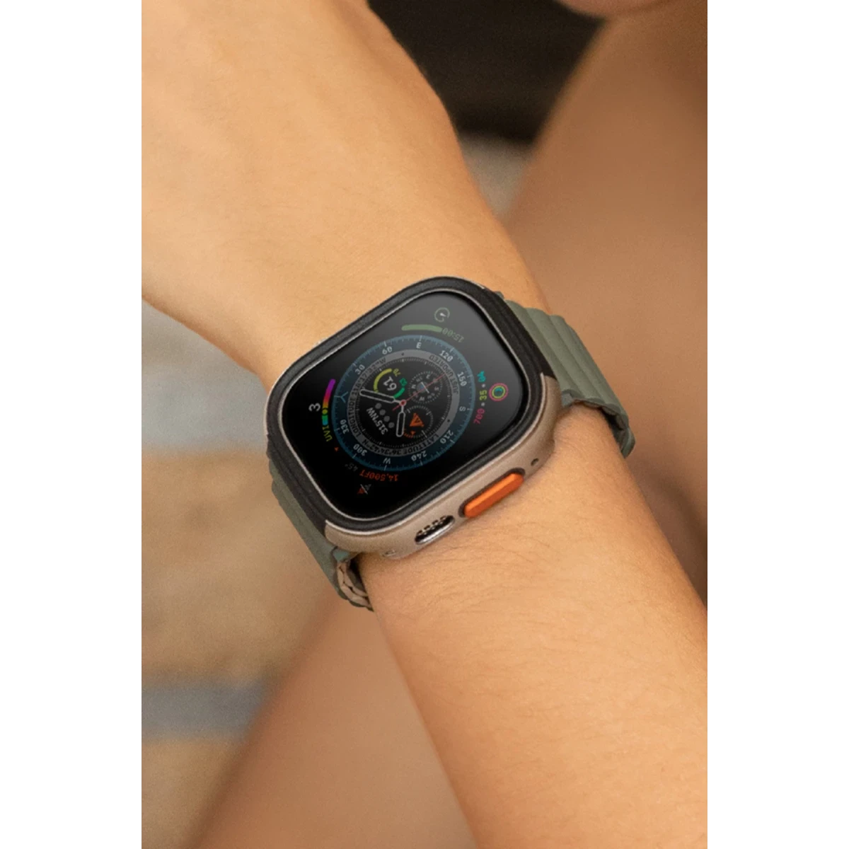 Uniq Apple Watch 46mm Valencia Saat Kasa Koruyucu - Siyah