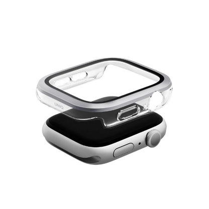 Uniq Apple Watch 46mm Voute Camlı Kasa Ekran Koruyucu - Gümüş