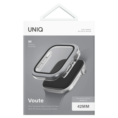 Uniq Apple Watch 46mm Voute Camlı Kasa Ekran Koruyucu - Gümüş