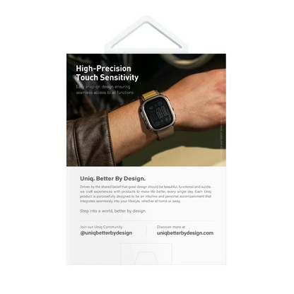Uniq Apple Watch 46mm Voute Camlı Kasa Ekran Koruyucu - Siyah