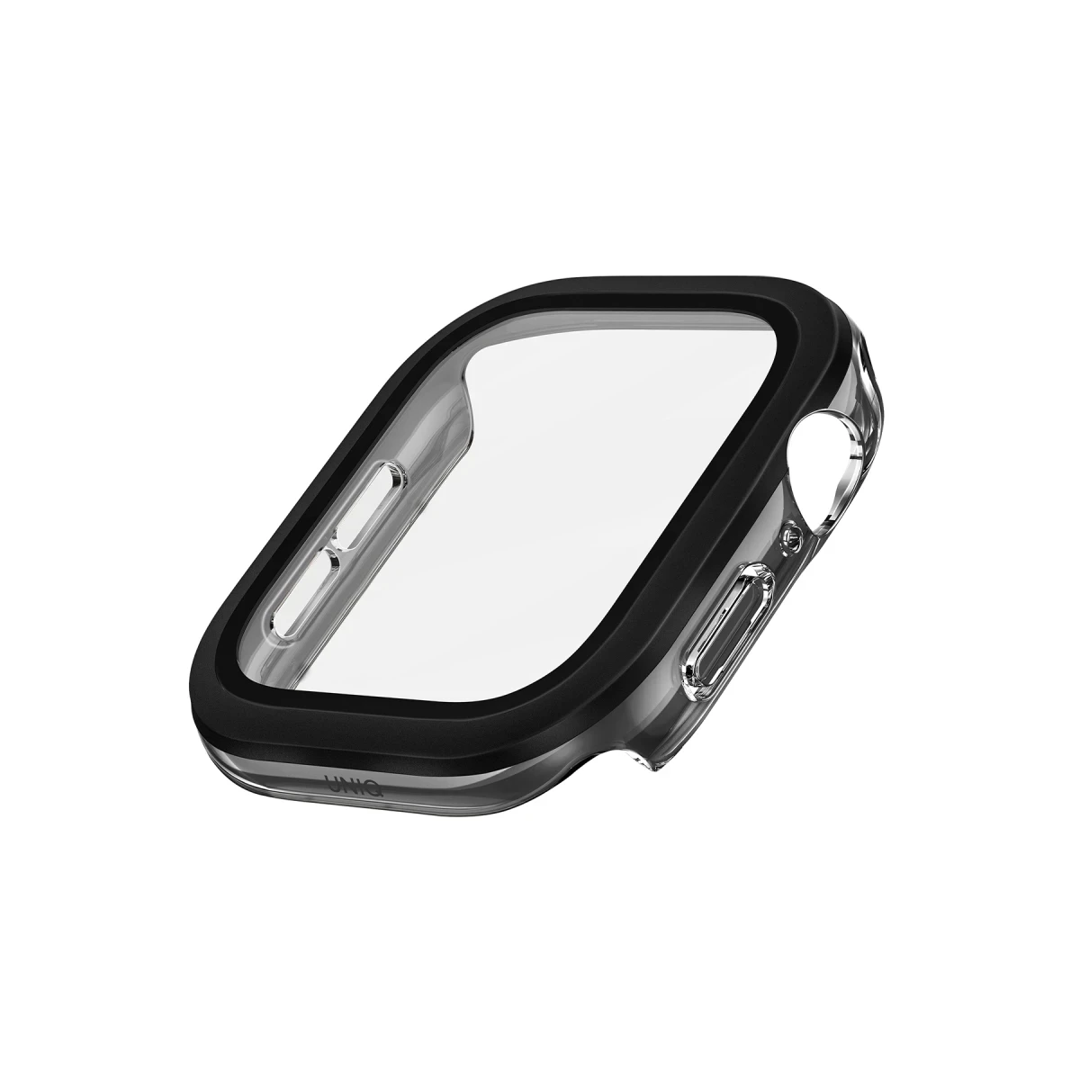 Uniq Apple Watch 46mm Voute Camlı Kasa Ekran Koruyucu - Siyah
