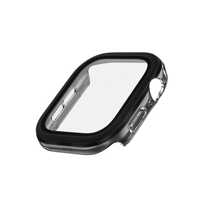Uniq Apple Watch 46mm Voute Camlı Kasa Ekran Koruyucu - Siyah