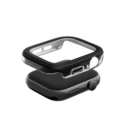 Uniq Apple Watch 46mm Voute Camlı Kasa Ekran Koruyucu - Siyah