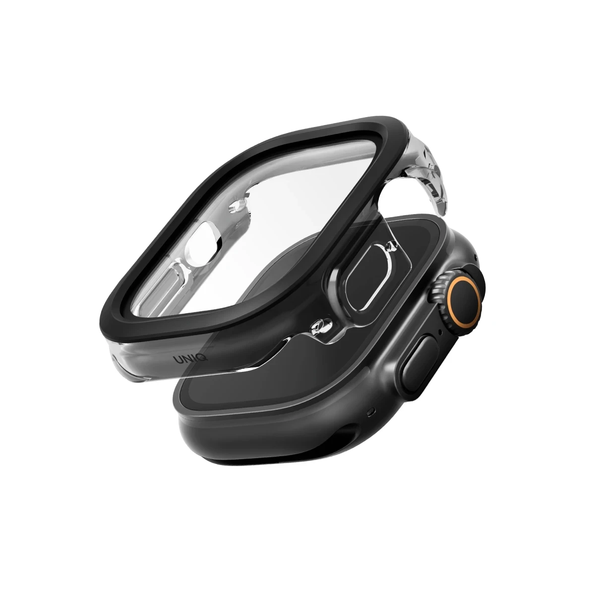 Uniq Apple Watch 49mm Voute Camlı Kasa Ekran Koruyucu - Siyah